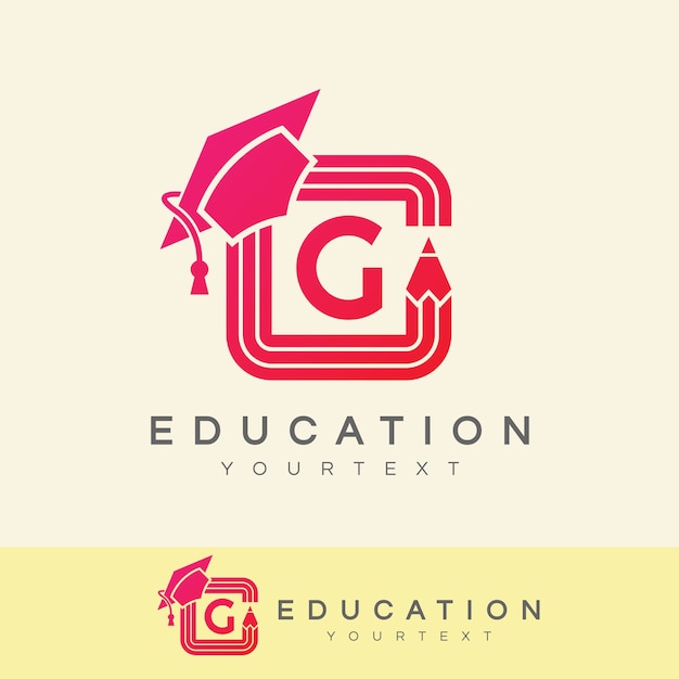 Education initial letter g logo design