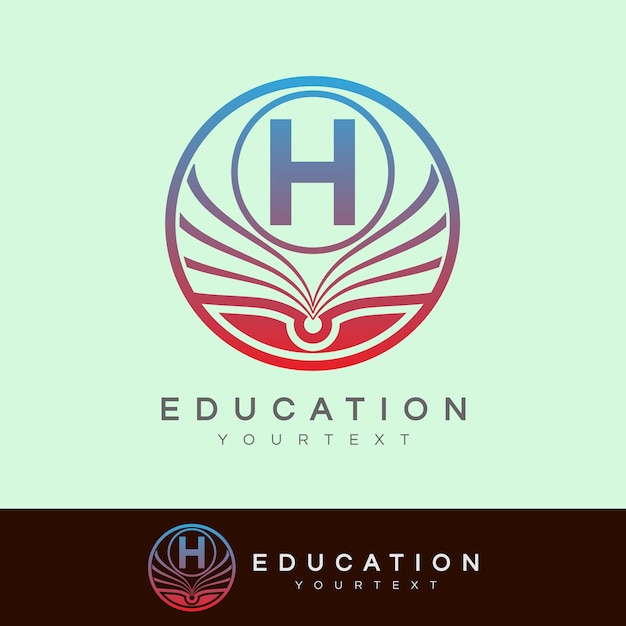 Education initial letter h logo design