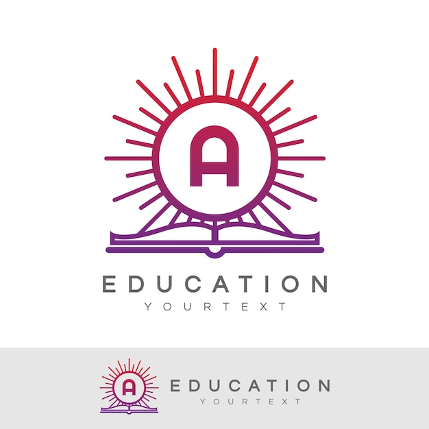 Education initial letter a logo design