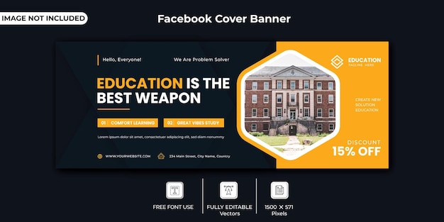 Вектор обложки facebook образовательного учреждения
