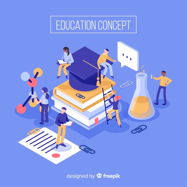 Education isometric background