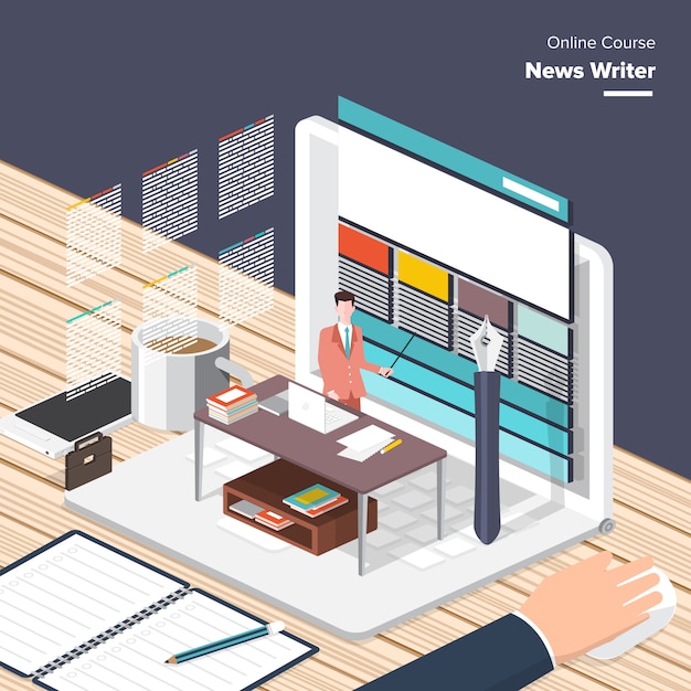 Vector education isometric design