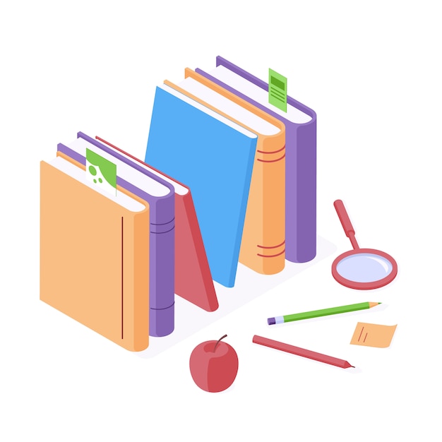 Education isometric vector illustration for back to school design