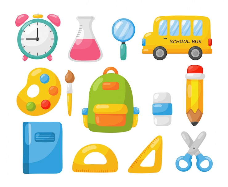 Vector education items. school icon isolated 
