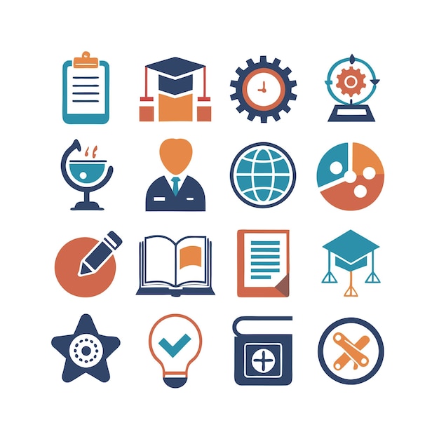 Education and Learning Icon Set Collection Vector Illustration