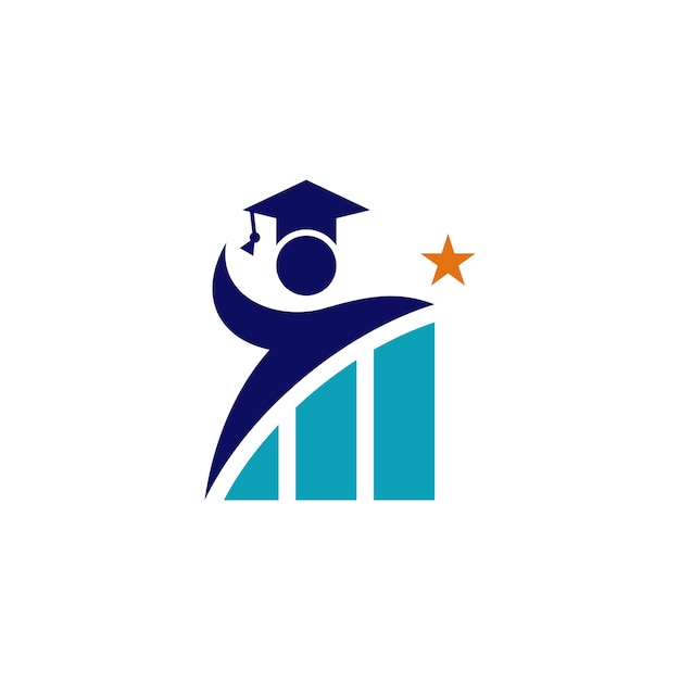 Education level logo graduation icon vector