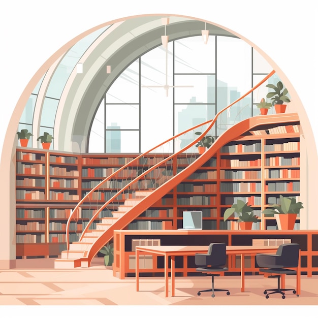 Education library book vector illustration study school read literature university design