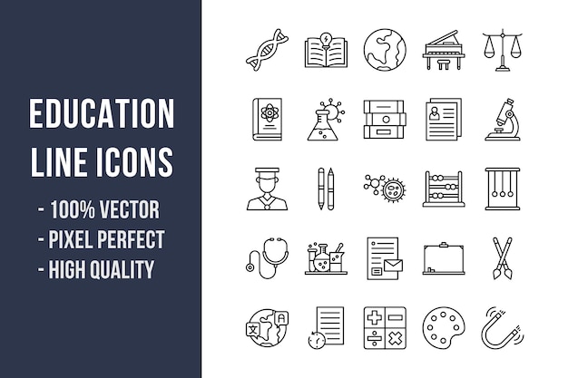 Education Line Icons