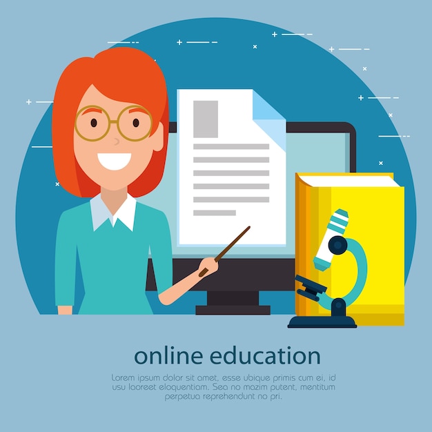 education on line with desktop display