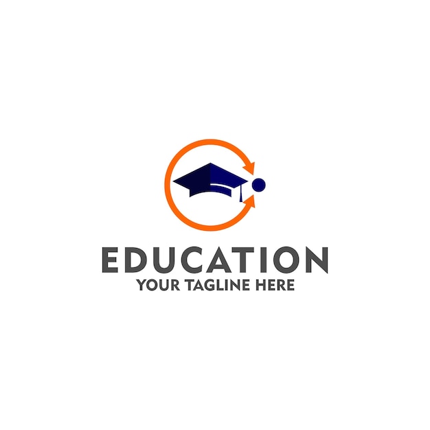 白い背景で隔離の教育ロゴの概念