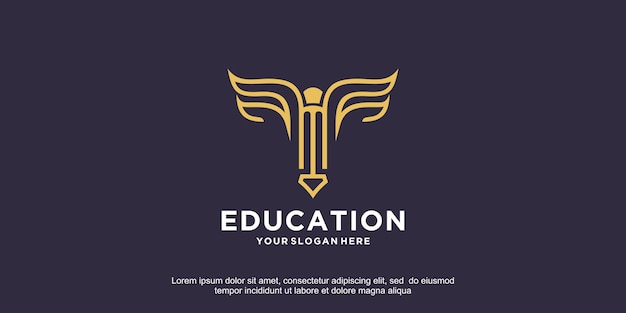Education logo design concept premium vector