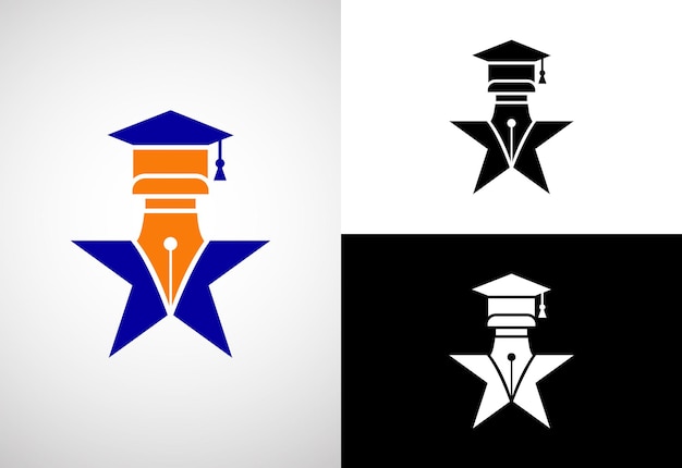 教育のロゴ デザイン ベクトル テンプレート 教育と卒業のロゴのベクトル図