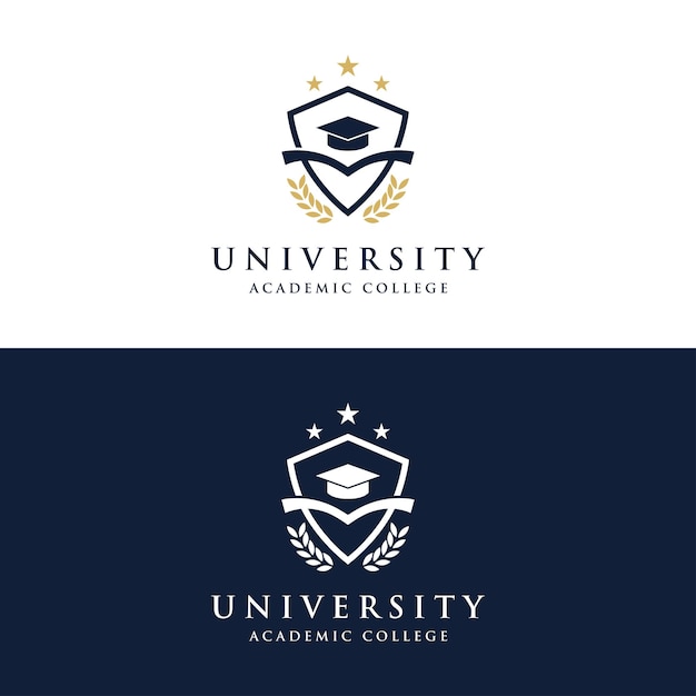 Vector education logo design with bachelor cap and book concept with creative idea logo for school university academy and students