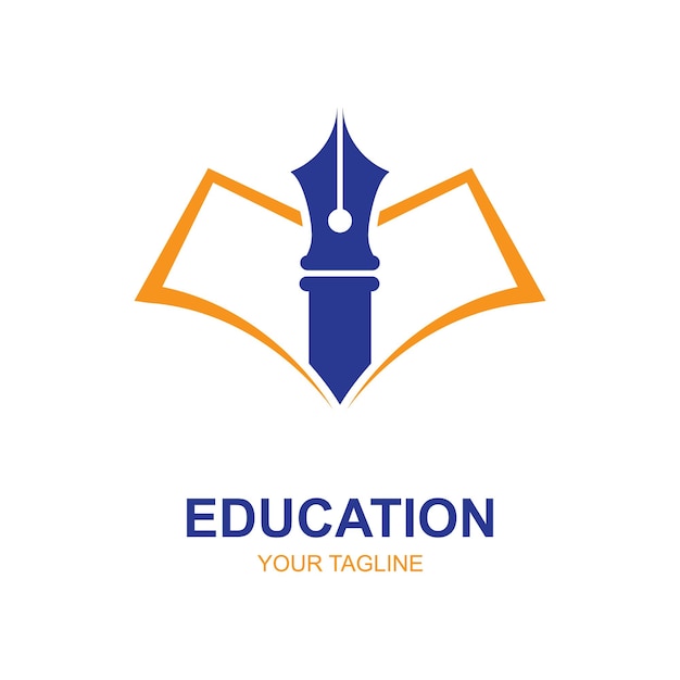 Vector education logo design with bachelor cap and book concept with creative idea