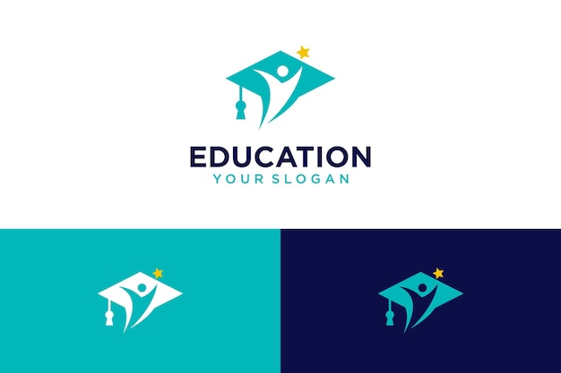 education logo design with toga and star