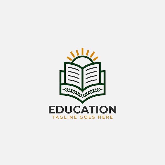 대학, 대학 및 학교 현대적이고 깨끗한 교육 로고