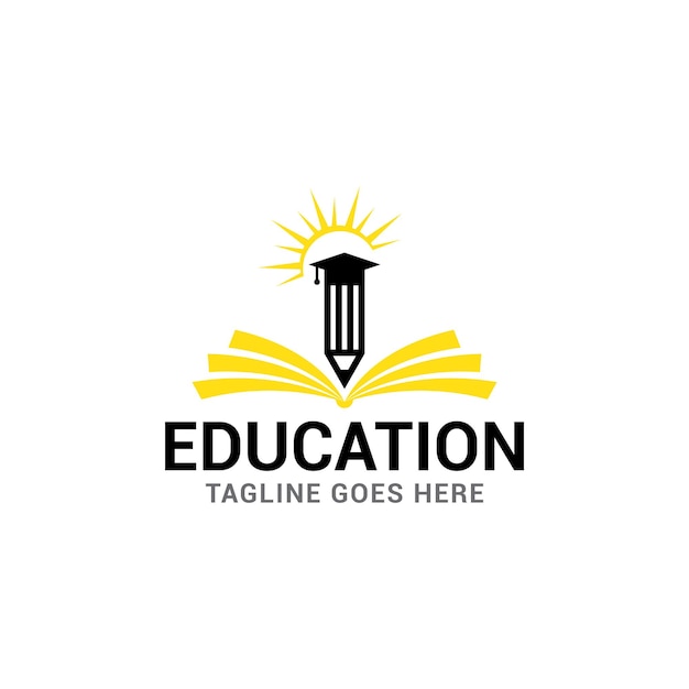 Design dell'icona del logo dell'istruzione, illustrazione vettoriale.