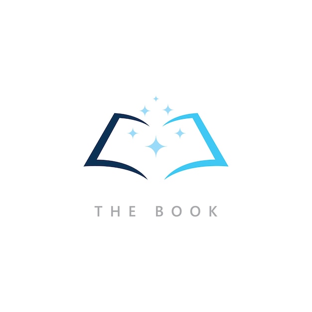 Шаблон значка логотипа образования. открытая книжная иллюстрация