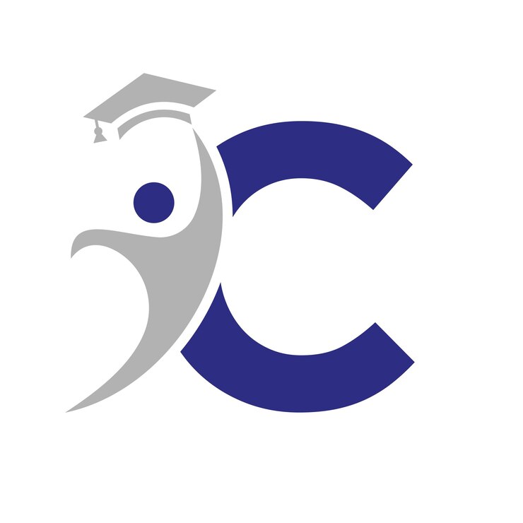 Vector education logo on letter c with graduation hat icon graduation symbol
