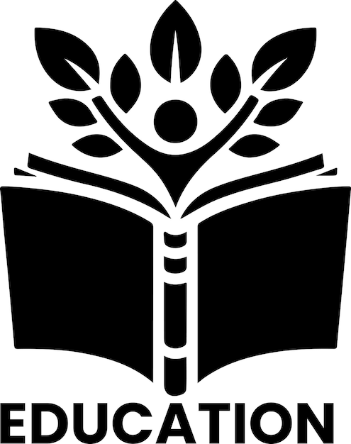 Silhouette vettoriale del logo dell'istruzione colore nero icona dell'educazione sfondo bianco 16