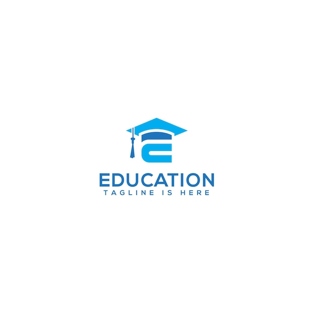 Education logo with letter E and graduation cap