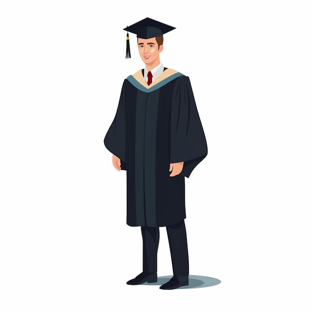 Education man university graduation student college vector school diploma degree illustrat