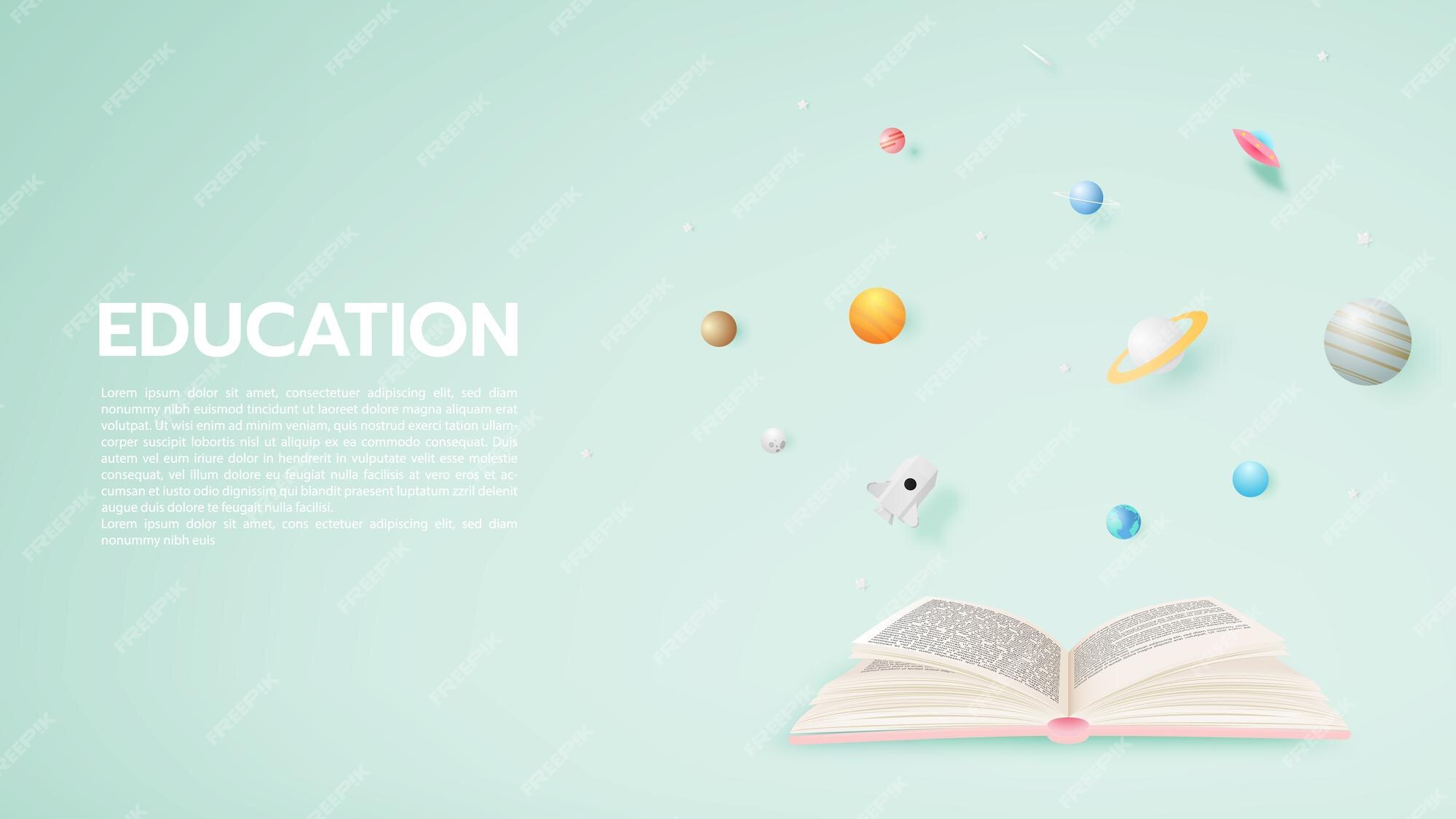 Premium Vector | Education poster or background concept art with pastel  color scheme vector illustration