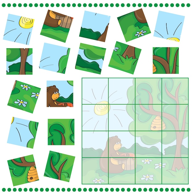 Gioco di puzzle educativo per bambini: crea l'immagine