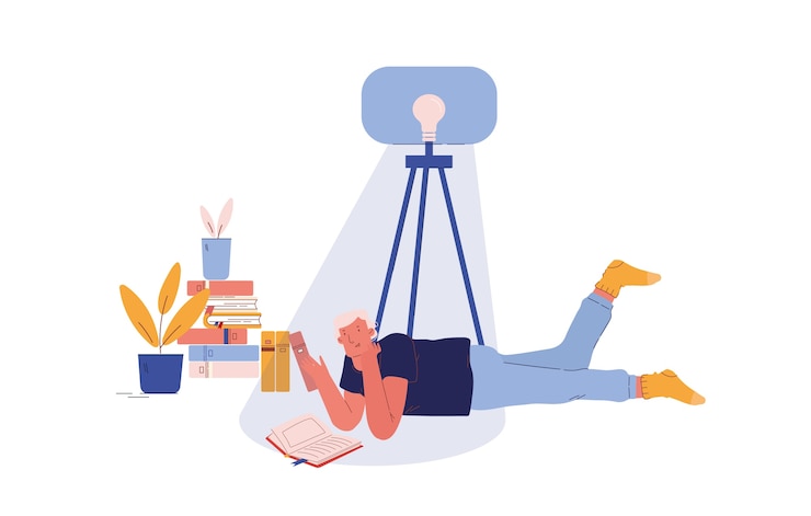 Vector education or reading hobby concept