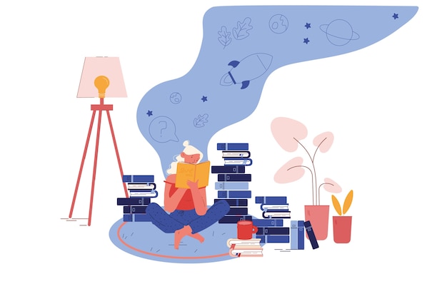 Education and Reading Hobby Concept