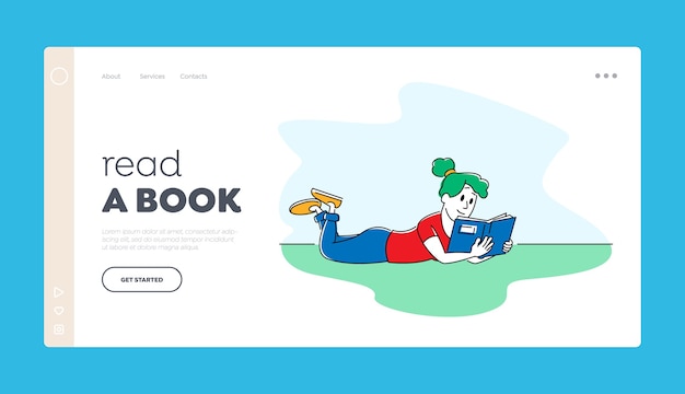 Education or Reading Hobby Landing Page Template