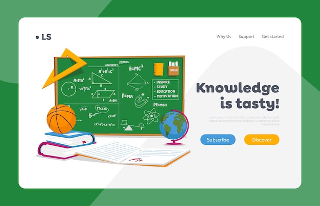 education and school lesson landing page template