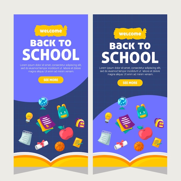 Vector education school stories social media template design