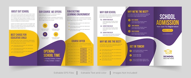 Vector education school trifold brochure