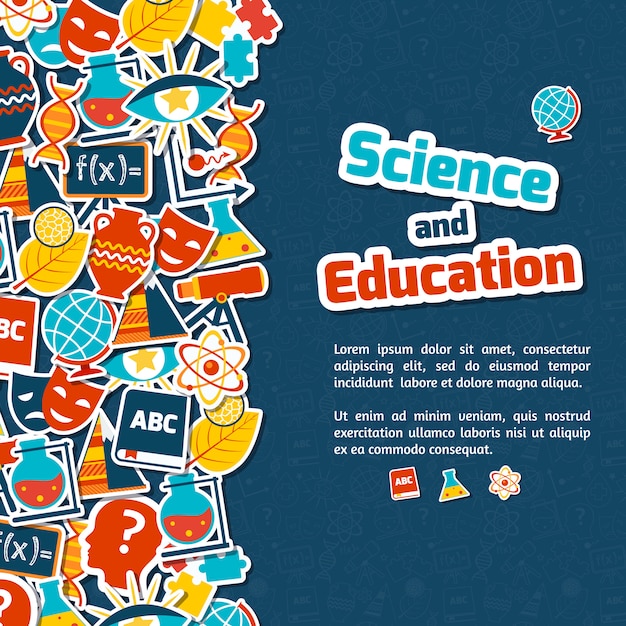 Vector education science banner with text template