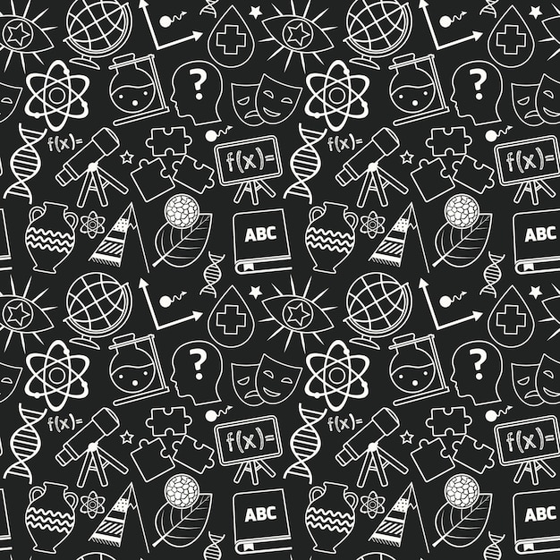 Education seamless pattern chalkboard