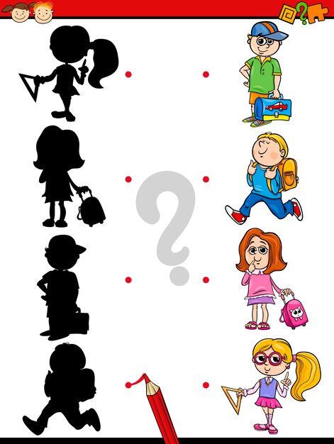 Education silhouette game cartoon