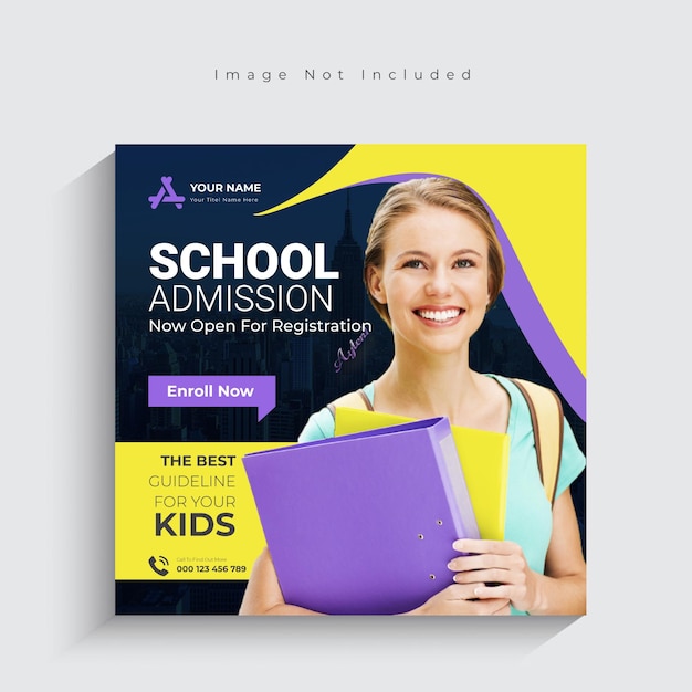 Education Social Media Banner for Kids School Admission