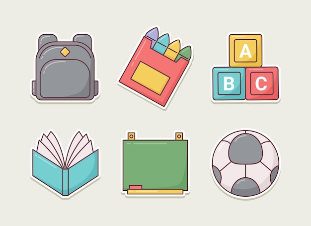 Education stickers icon vector collection