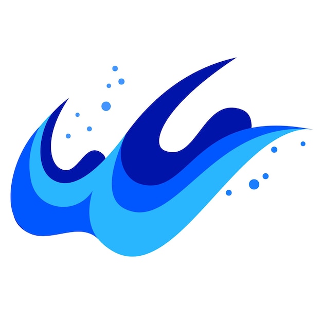 Istruzione swim blue color logo silhouette sea wave logo design ispirazione nuoto logo vettoriale