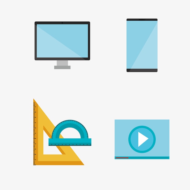 Vector education tools set icons