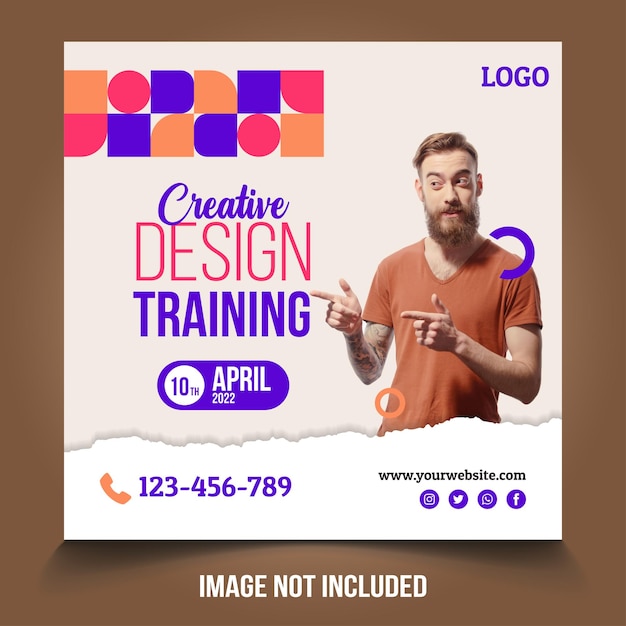 Vector education training instagram post or social media banner template