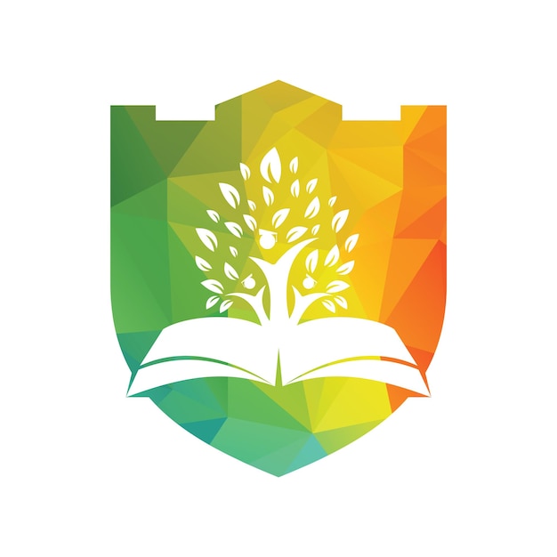 Education tree growth on book idea vector logo