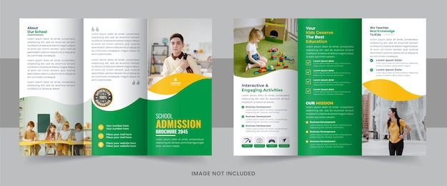 Макет шаблона дизайна трехкратной брошюры образования