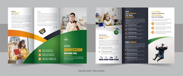 Vector education trifold brochure design template school admission brochure design presentation