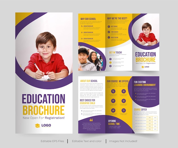 Education Trifold Brochure or school admission or collage admission brochure