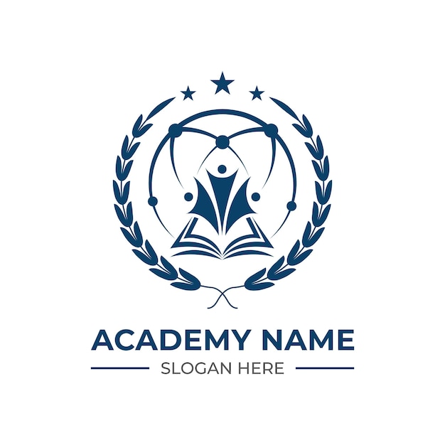 education university and college school academy institute club logo. learning logo emblem style