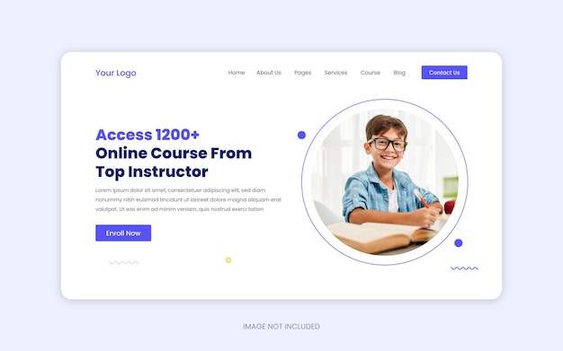 education website landing page ui template design