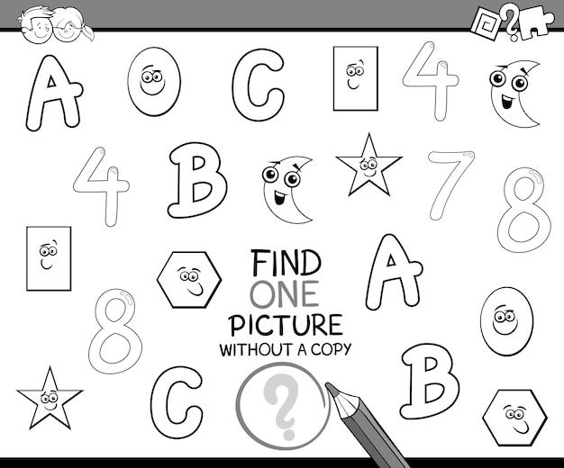 Vector educational activity for coloring