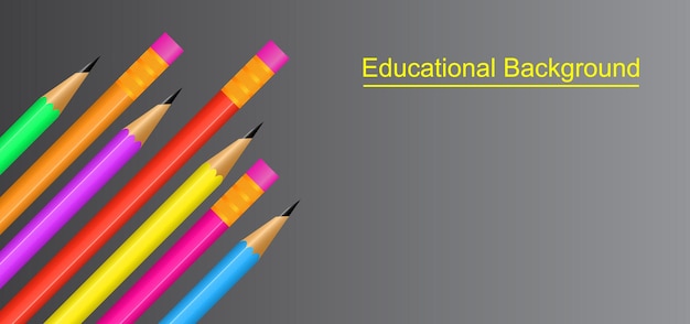 Educational background design with 3d pencil art